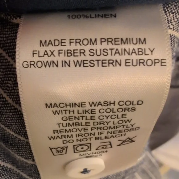 Quince 100% European Linen Square Neck Jumpsuit chambray stripes size Small - Picture 6 of 8